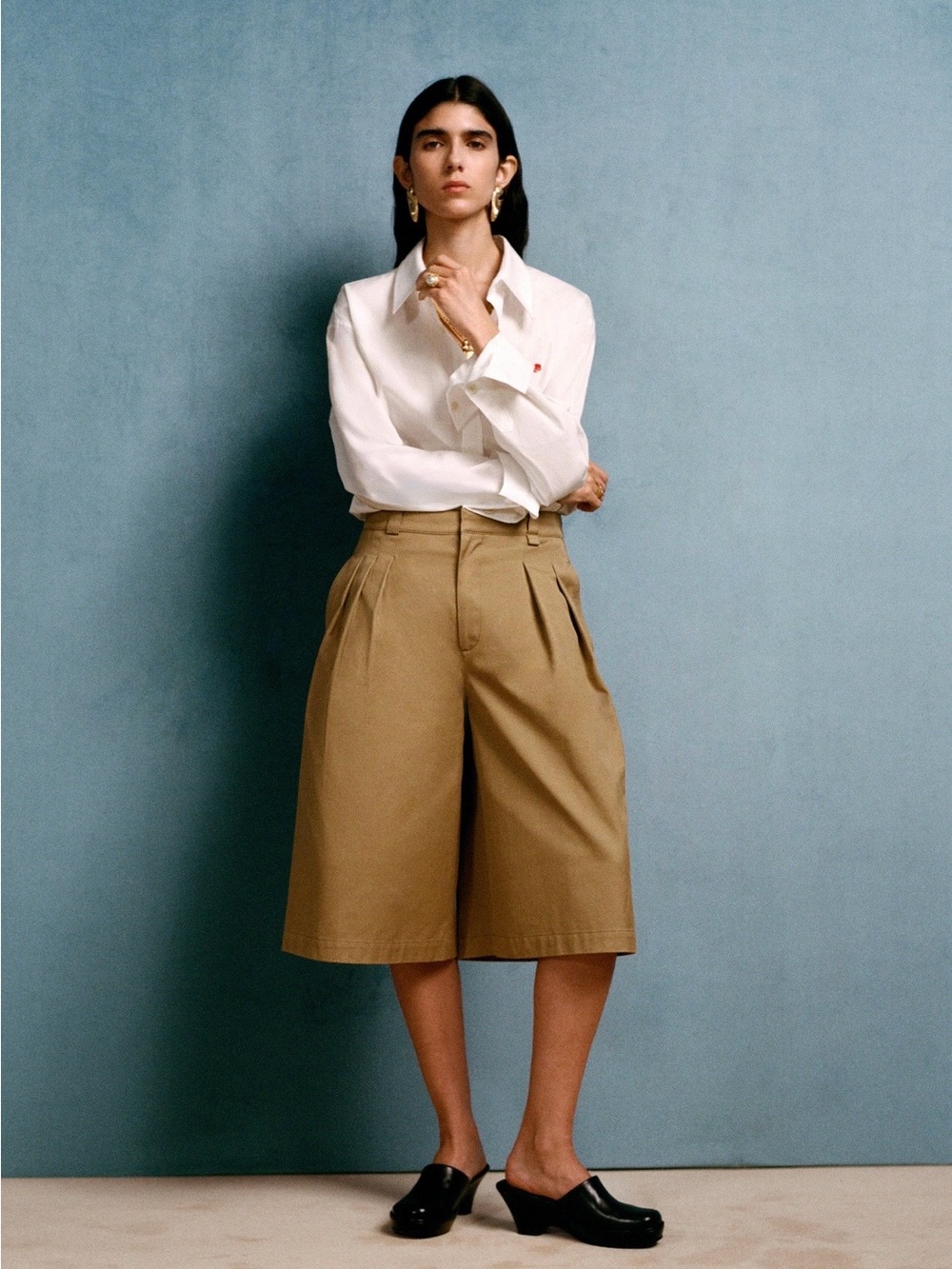 Zara Chavarria Design Berlin Khaki Bermuda with Darts
